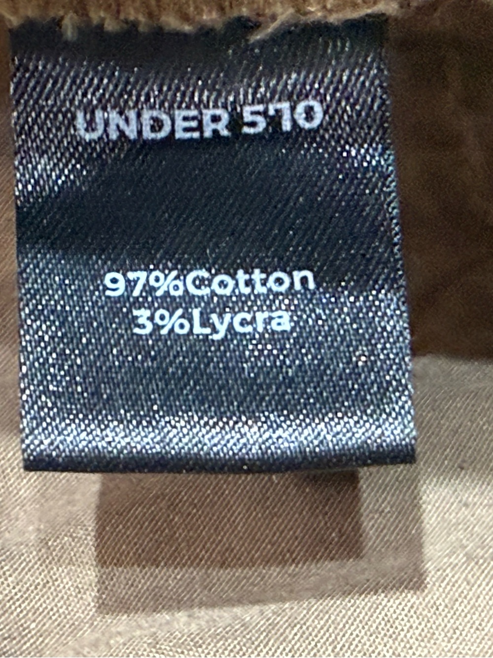 Under 5’ 10” Chino Casual Slacks Almond Tan 33 x 28 - Fits like 32 Waist - Picture 7 of 8